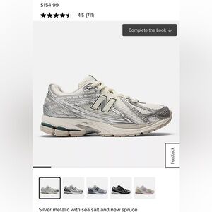 New Balance 1906 White and Silver Sneakers